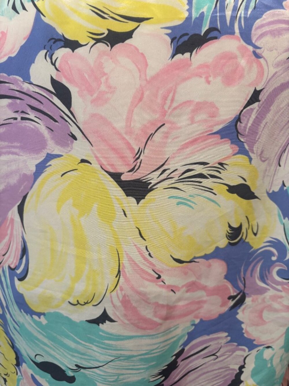 Vintage Balenciaga Paris Pastel Floral Bow Blouse Size 6 Watercolor Secretary To - Picture 8 of 11